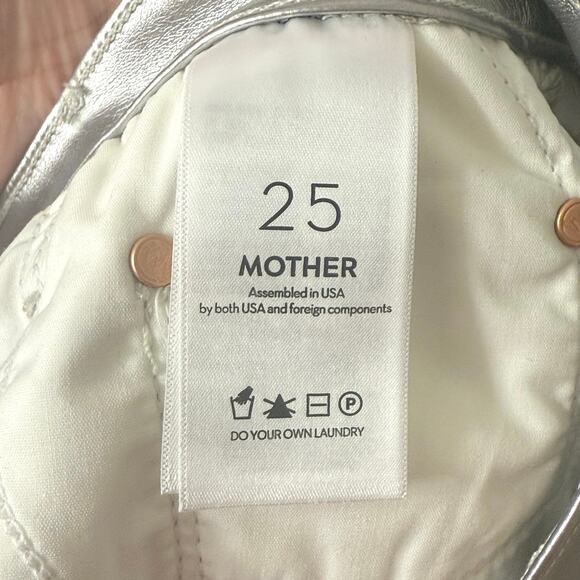 MOTHER The Vagabond Mini Skirt in Silver Dagger Size 25 - Picture 12 of 15